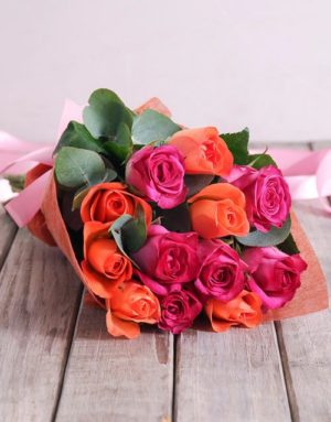 Sunset Rose Bouquet