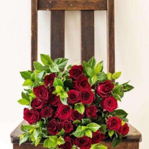 Red Rose Greenery Bouquet